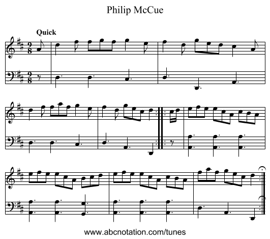 Philip McCue - staff notation