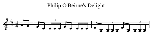 Philip O'Beirne's Delight - staff notation