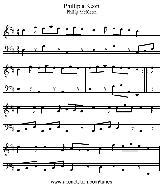 Phillip a Keon - staff notation