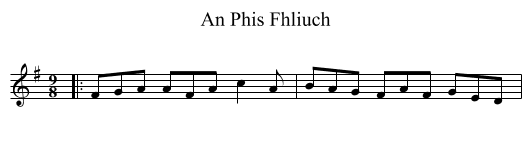 Phis Fhliuch, An  - staff notation