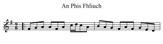 Phis Fhliuch, An  - staff notation