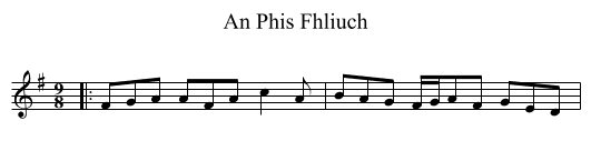 Phis Fhliuch, An  - staff notation