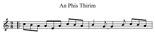 Phis Thirim, An  - staff notation