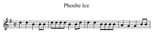 Phoebe Ice - staff notation