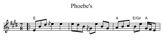 Phoebe's - staff notation