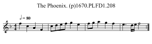 Phoenix. (p)1670.PLFD1.208, The - staff notation