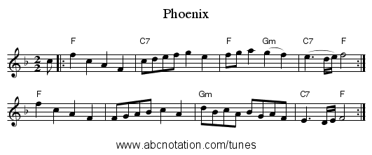 Phoenix - staff notation