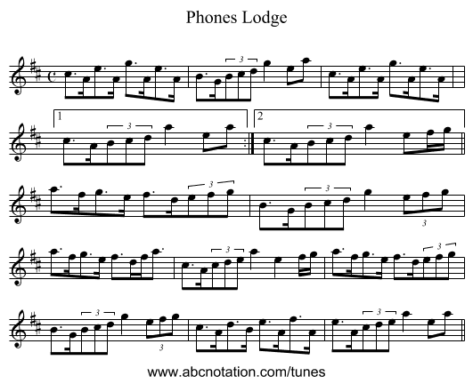 Phones Lodge - staff notation