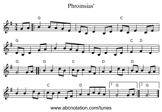 Phroinsias' - staff notation