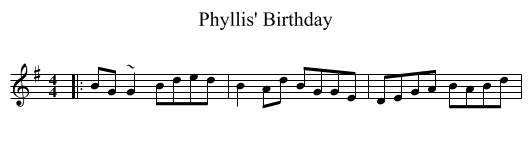Phyllis' Birthday - staff notation