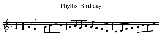 Phyllis' Birthday - staff notation