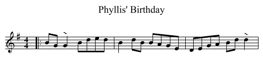 Phyllis' Birthday - staff notation