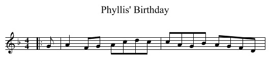 Phyllis' Birthday - staff notation