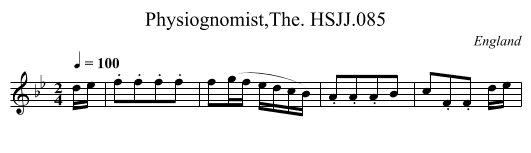 Physiognomist,The. HSJJ.085 - staff notation