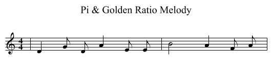 Pi & Golden Ratio Melody - staff notation