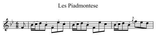 Piadmontese, Les - staff notation