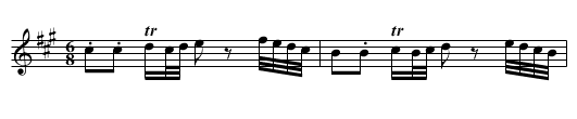 Piano Sonata No. 11 in A major, K 331 (300i), mvmt. 1c - staff notation