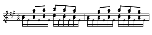 Piano Sonata No. 11 in A major, K 331 (300i), mvmt. 1e - staff notation