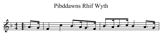 Pibddawns Rhif Wyth - staff notation