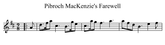 Pibroch MacKenzie's Farewell - staff notation