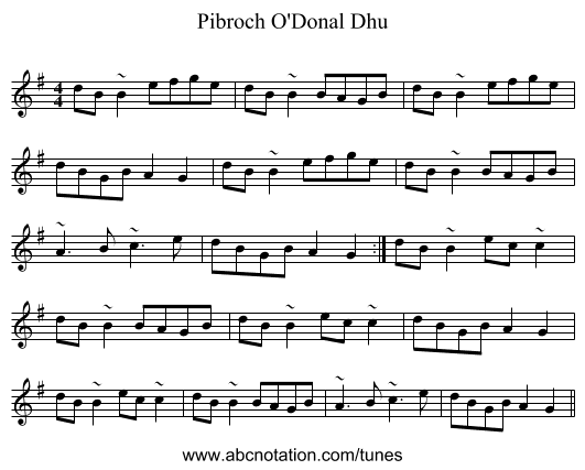 Pibroch O'Donal Dhu - staff notation