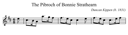 Pibroch of Bonnie Strathearn, The - staff notation