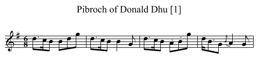 Pibroch of Donald Dhu [1] - staff notation