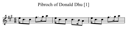 Pibroch of Donald Dhu [1] - staff notation