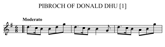 PIBROCH OF DONALD DHU [1] - staff notation