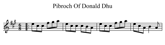 Pibroch Of Donald Dhu - staff notation