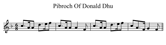 Pibroch Of Donald Dhu - staff notation