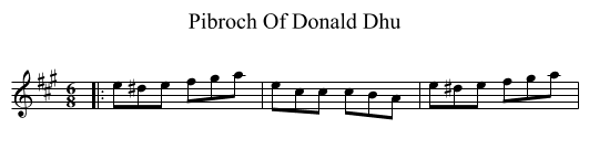 Pibroch Of Donald Dhu - staff notation