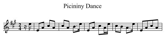 Picininy Dance - staff notation