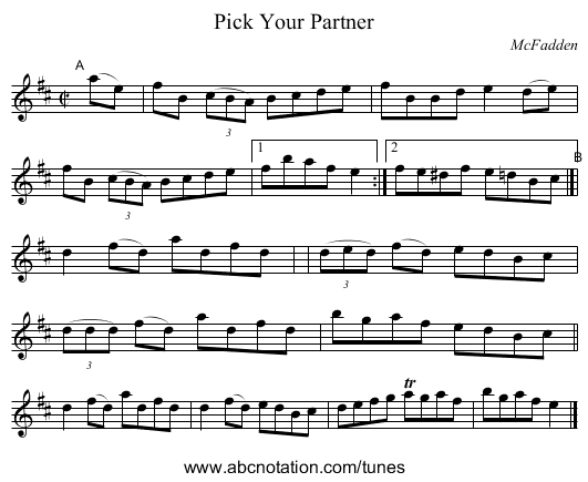 Pick Your Partner - staff notation