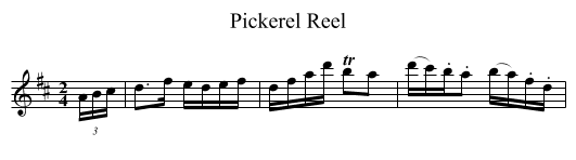 Pickerel Reel - staff notation