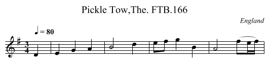 Pickle Tow,The. FTB.166 - staff notation