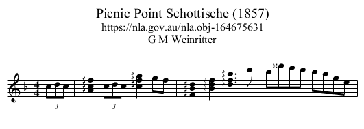 Picnic Point Schottische (1857) - staff notation