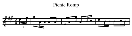 Picnic Romp - staff notation