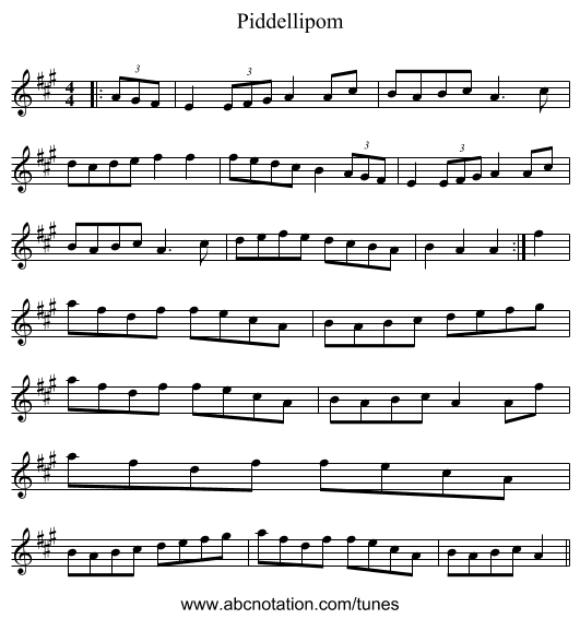 Piddellipom - staff notation