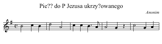 Pie?? do P Jezusa ukrzy?owanego - staff notation
