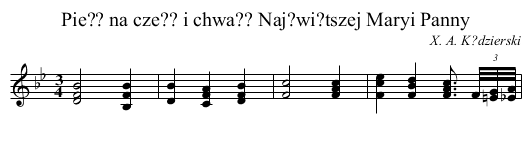 Pie?? na cze?? i chwa?? Naj?wi?tszej Maryi Panny - staff notation