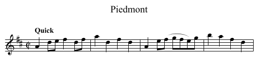 Piedmont - staff notation