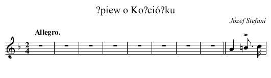 ?piew o Ko?ció?ku - staff notation