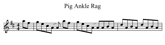 Pig Ankle Rag - staff notation