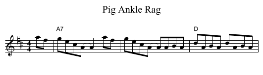 Pig Ankle Rag - staff notation