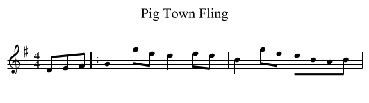 Pig Town Fling - staff notation