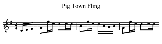 Pig Town Fling - staff notation