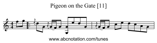 Pigeon on the Gate [11] - staff notation