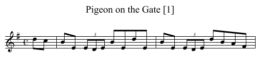 Pigeon on the Gate [1] - staff notation