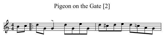 Pigeon on the Gate [2] - staff notation